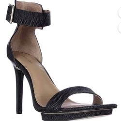 Calvin Klein Vable Black Sandal Stiletto 4 1/4" Platform Heel, Women's