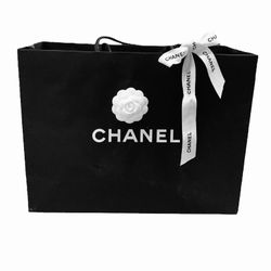 3 Items Chanel Gift Bag XL Flower Camellia Ribbon Empty Replacement Paper Shopping Storage