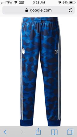 Bape X Adidas Adicolor track pants blue for Sale Shelbyville, TN - OfferUp