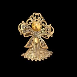 Rare Vintage Gold Angel Elegant Accent Brooch