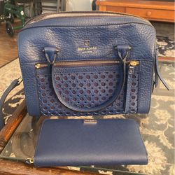 Kate Spade Handbag And Wallet , Blue
