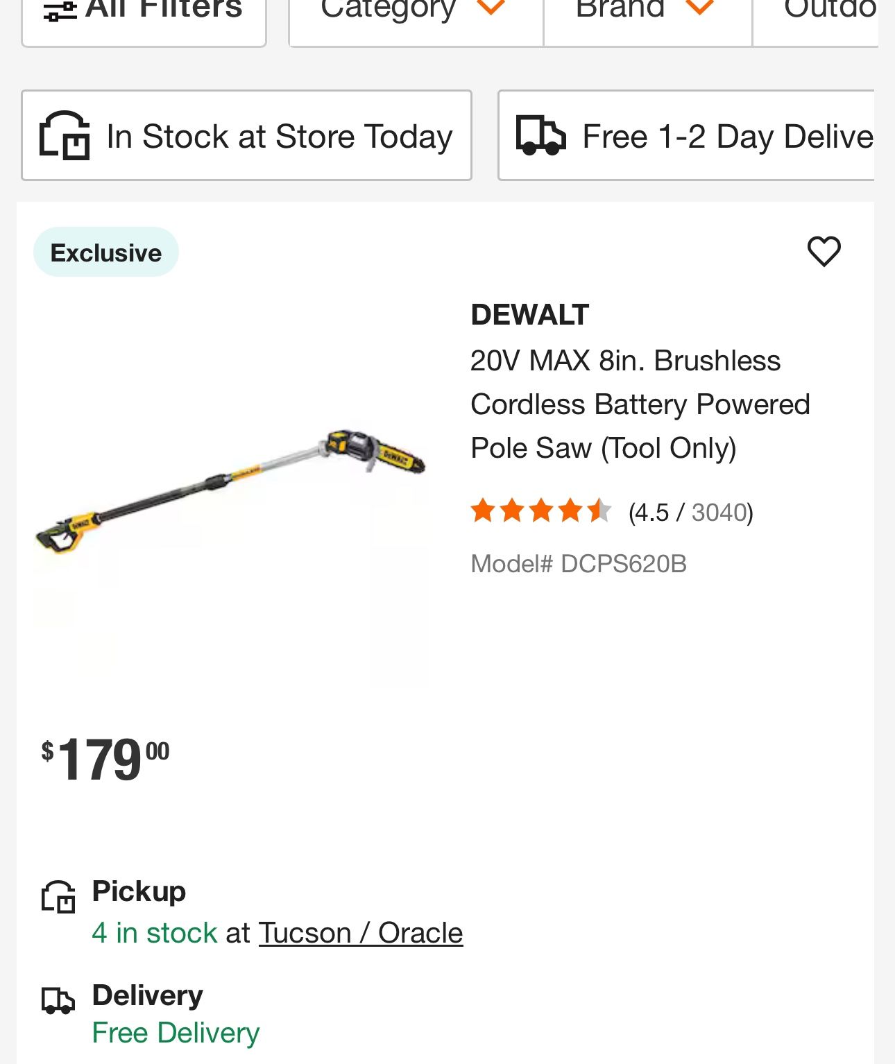 Dewalt XR Pole Saw (tool only)