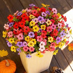 Wanderroot Artificial Flowers for Outdoor,12 Bundles Silk Fake Flowers,UV Resistant Realistic Plastic Faux Plants,No Fade Colorful Daisy for Porch,Pat