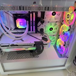 Custom Streamer Ready 4k Gaming PC + 2 Monitors, Keyboard, Mouse, And Headphones 