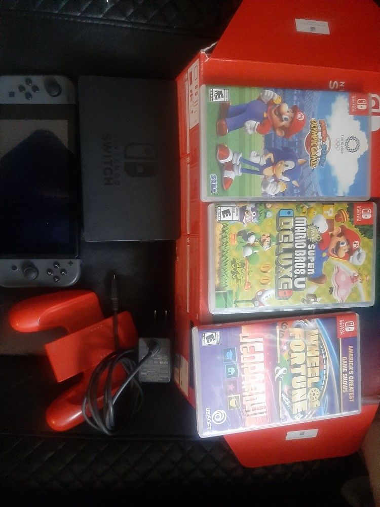 Nintendo Switch With 3 Games