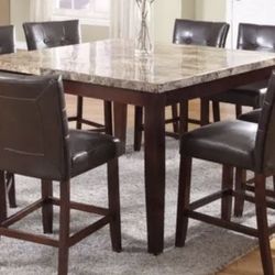 City Furniture Granite Dining Table brown