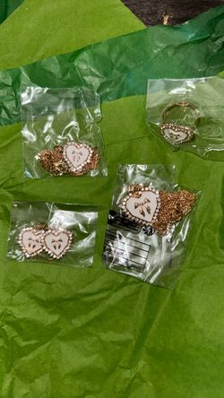 Heart Bow Jewelry Set or 4 Gold plated
