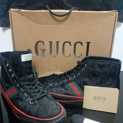 Men's Gucci Off The Grid High Top Sneaker In Black GG ECONYL®