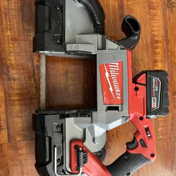 Milwaukee M18 FUEL 18V Lithium-Ion Brushless Cordless Deep Cut Dual-Trigger Band Saw Tool With Battery 