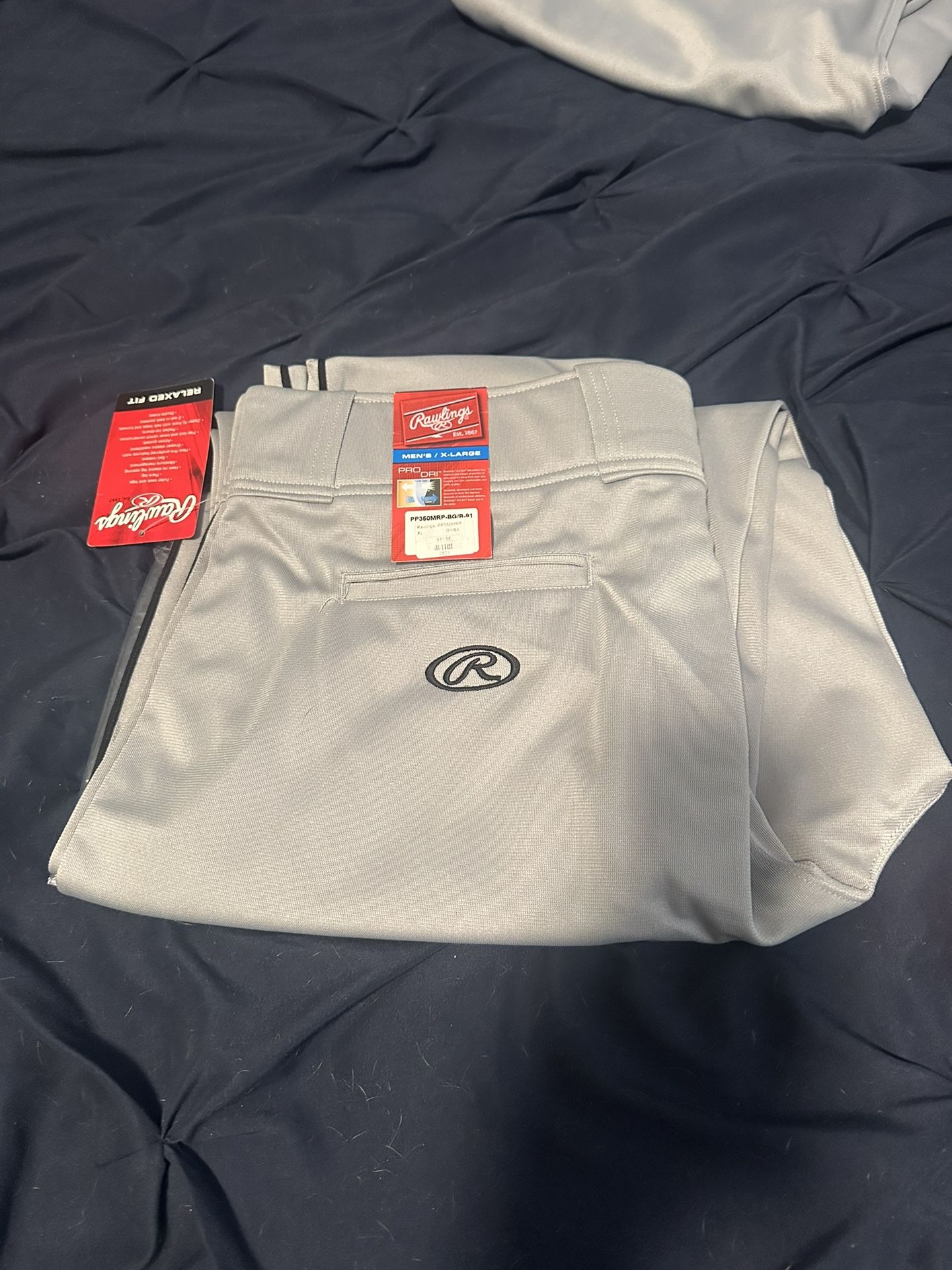 Men’s Rawlings Baseball Softball Grey Relaxed Fit Pants XL