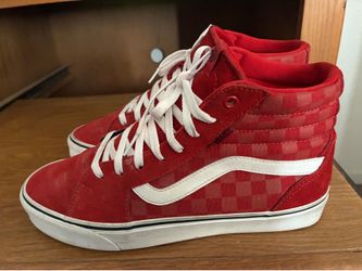 Sk8 High Vans Red Checkers