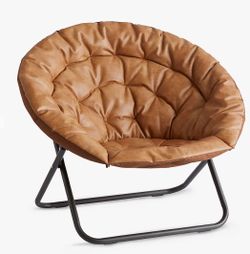 Pottery Barn Teen Faux Leather Caramel Hang-A-Round Chair