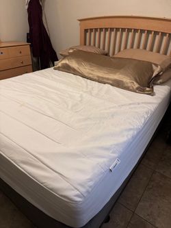 Queen headboard with frame- mattress/ box and dresser