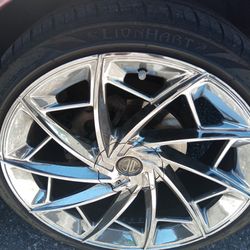 Chrome Rims 20's Fit 22 Also .some Of The Tires are Brand New
