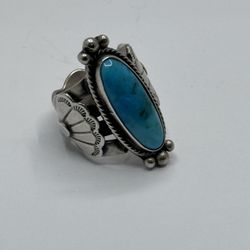 Turquoise Silver Ring size 6