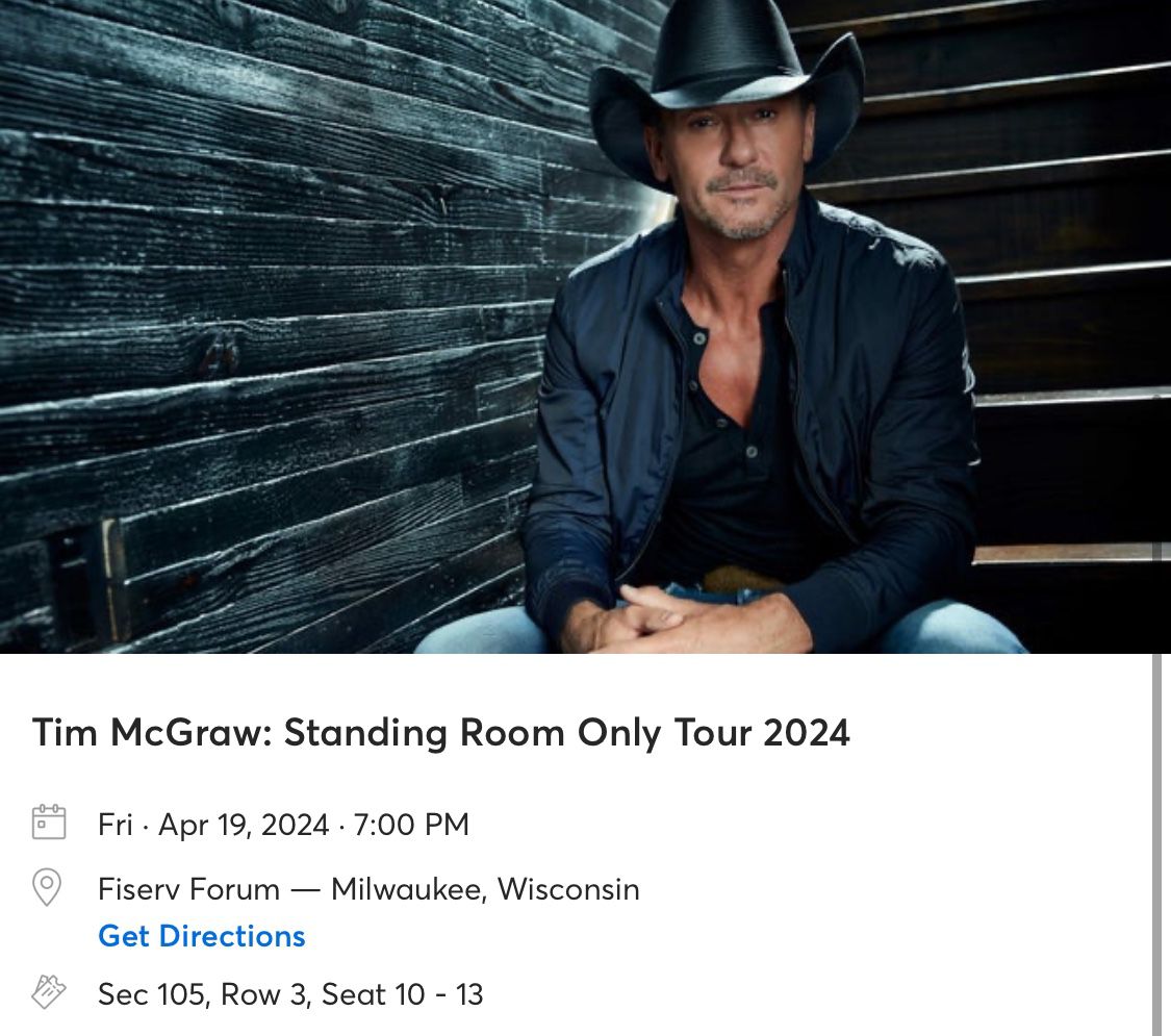 Tim McGraw @ Fiserv Tickets