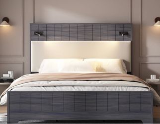 Bed Frame with Reading Lights- rotate 360