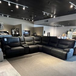 Black 6pc Power Reclining Sectional