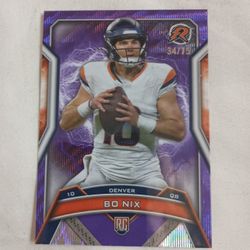 2024 Bo Nix Topps Resurgence Purple Surge Rookie 34/75 