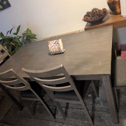 Dining Table Set (4 Chairs & Bench)