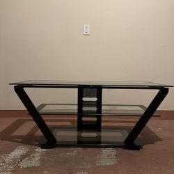 Glass & Metal TV Stand – Good Condition