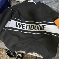 WE11DONE Crewneck Sweater Black Reflective