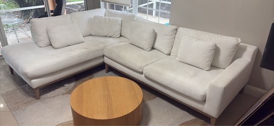 Less than 2 year old white couch CLEAN it for cheap