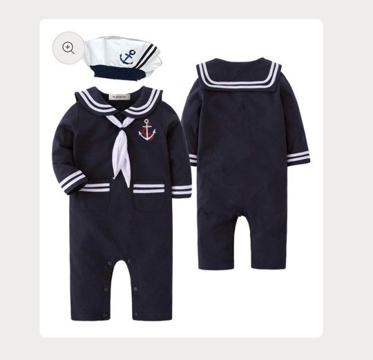 12-18 M.   Baby Boy Marine Sailor Cotton Romper Onesie 