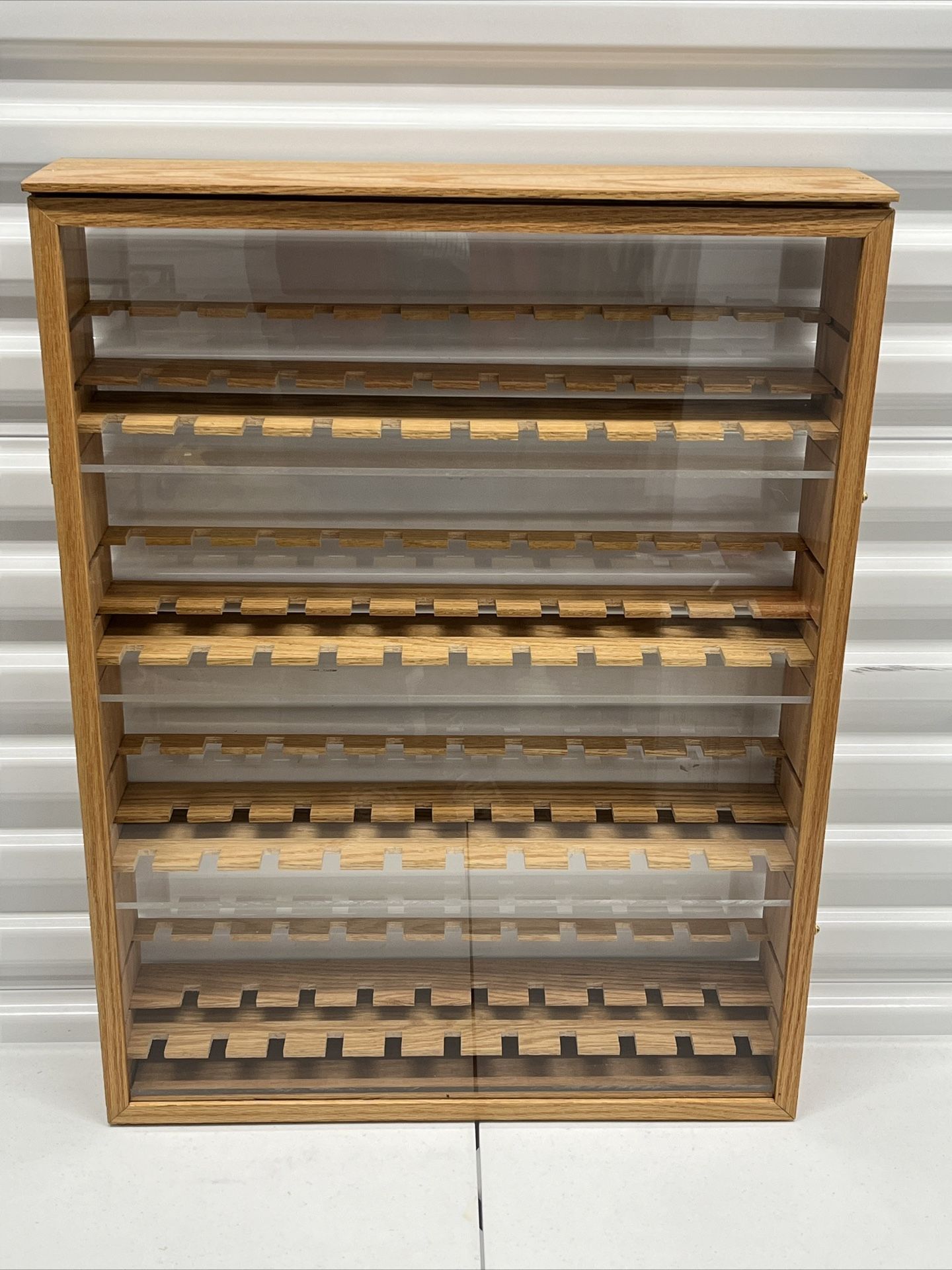 PEZ dispenser Display Case Wood PlasticGlass 29.5”H x 22.5”W x 5”D