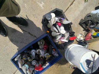 Different car cleaning supplies