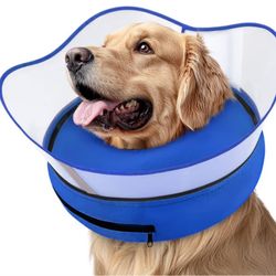 Supet Elevated inflatable cone collar to stop licking, soft dog cone alternative after surgery, donut collar for small to large dogs