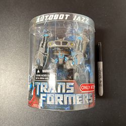 2007 Transformers Movie  Deluxe Target Exclusive Figure in Canister  Autobot Jazz   Brand New - NISB - Hasbro 2007