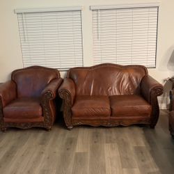 3 Piece Leather Sofa Set