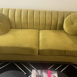 Yellow Velvet Sofa 