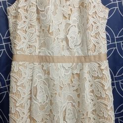 White Lace Dress - Size L