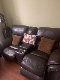 Reclining Brown Leather Couch Make offer no low balling