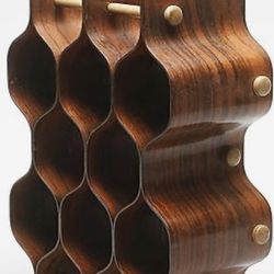 Mid Century 1960 Swedish Thorsten Johansson Rosewood Wine Bottle Rack