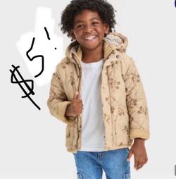 Toddler Boys Mickey Mid Weight Quilted Jacket- Light Brown 3T