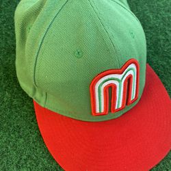 Mexico Baseball Hat World Baseball Green Cap New Era Fitted Embroidered Hat 7.5