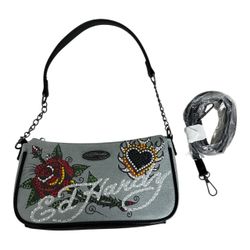 Ed Hardy Denim Shoulder Bag