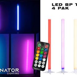 Eliminator LED BP Tubes 360-degree Battery-powered Light Sticks 4 Pak