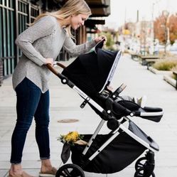 New New Mockingbird Single-to-Double Stroller 2.0-Sea Windowpane Black/Silver