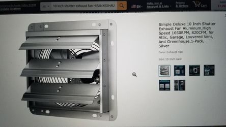 Exhaust Fan 10 Inch With Louvers 120v New , 2 Fans