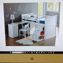 White Loft Bed