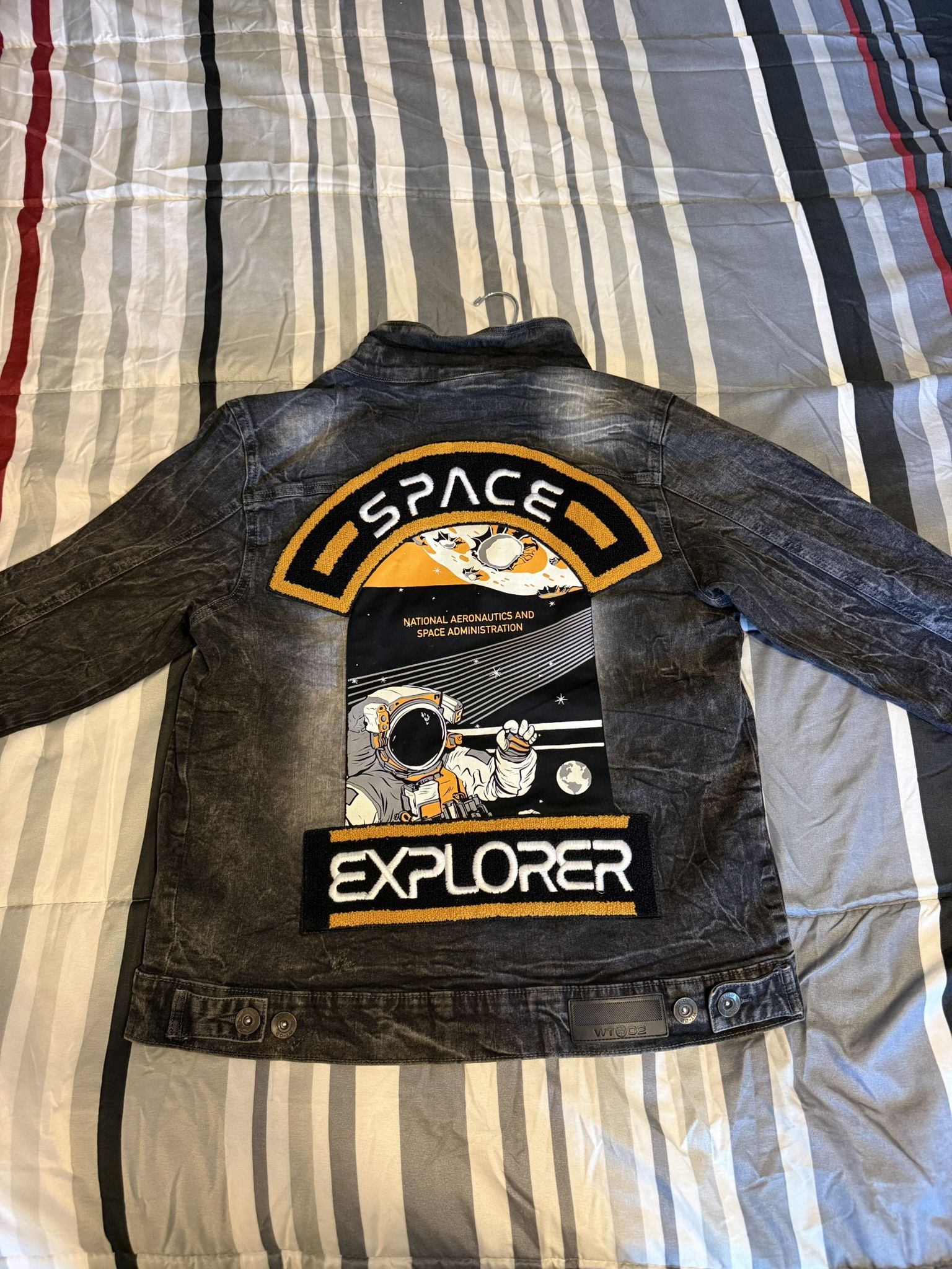 Jean Jacket Denim NASA Themed Size S