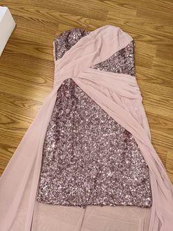 Pink Flow Sparkly Prom Dress 