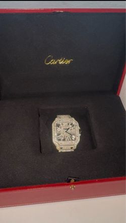 Cartier SANTOS DE CARTIER SKELETON Fully ICED 2021 BOX & CARD