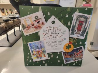 Set Of Four, 1,000 Piece Christmas Puzzles