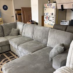 New X-Large Sleeper Sectional Couch With Storage And USB : Free Delivery 