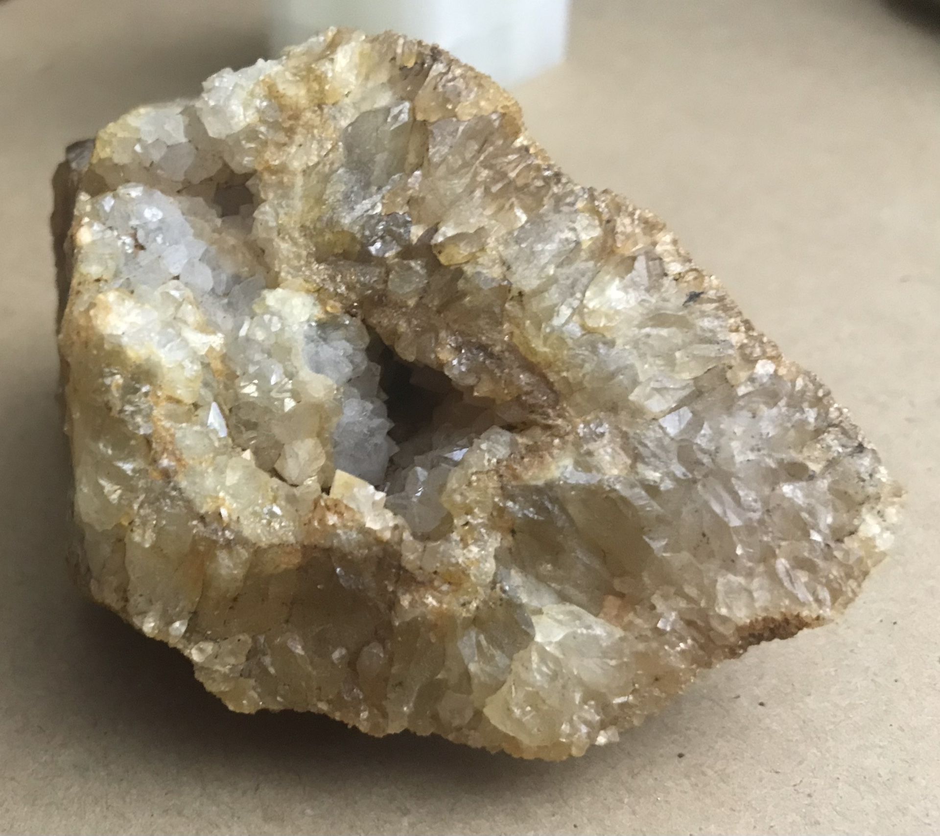 Crystal Vug  -  Citrine, Clear, Milky And Calcite